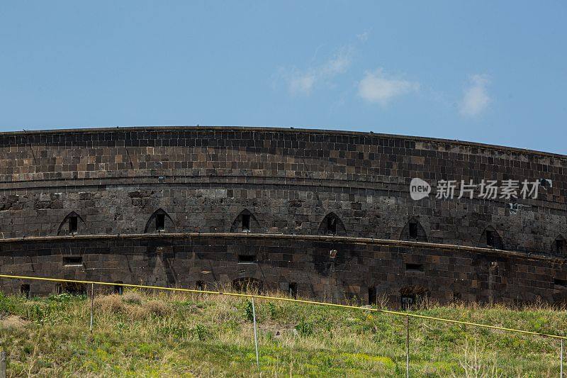 美丽的历史Sev Berd黑堡垒在Gyumri, Leninakan，亚美尼亚